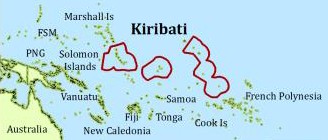 Kiribati islands map